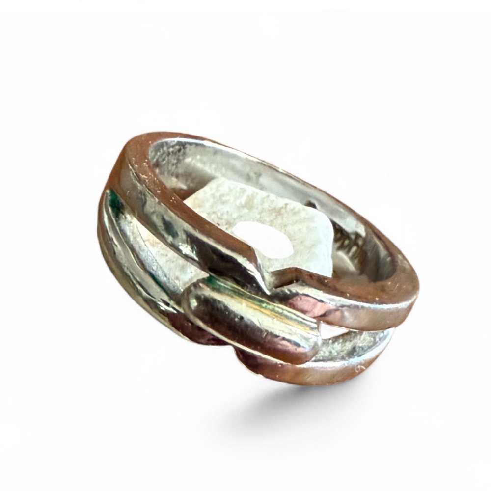 Lia Sophia Silver Chunky Statement Ring Size 9